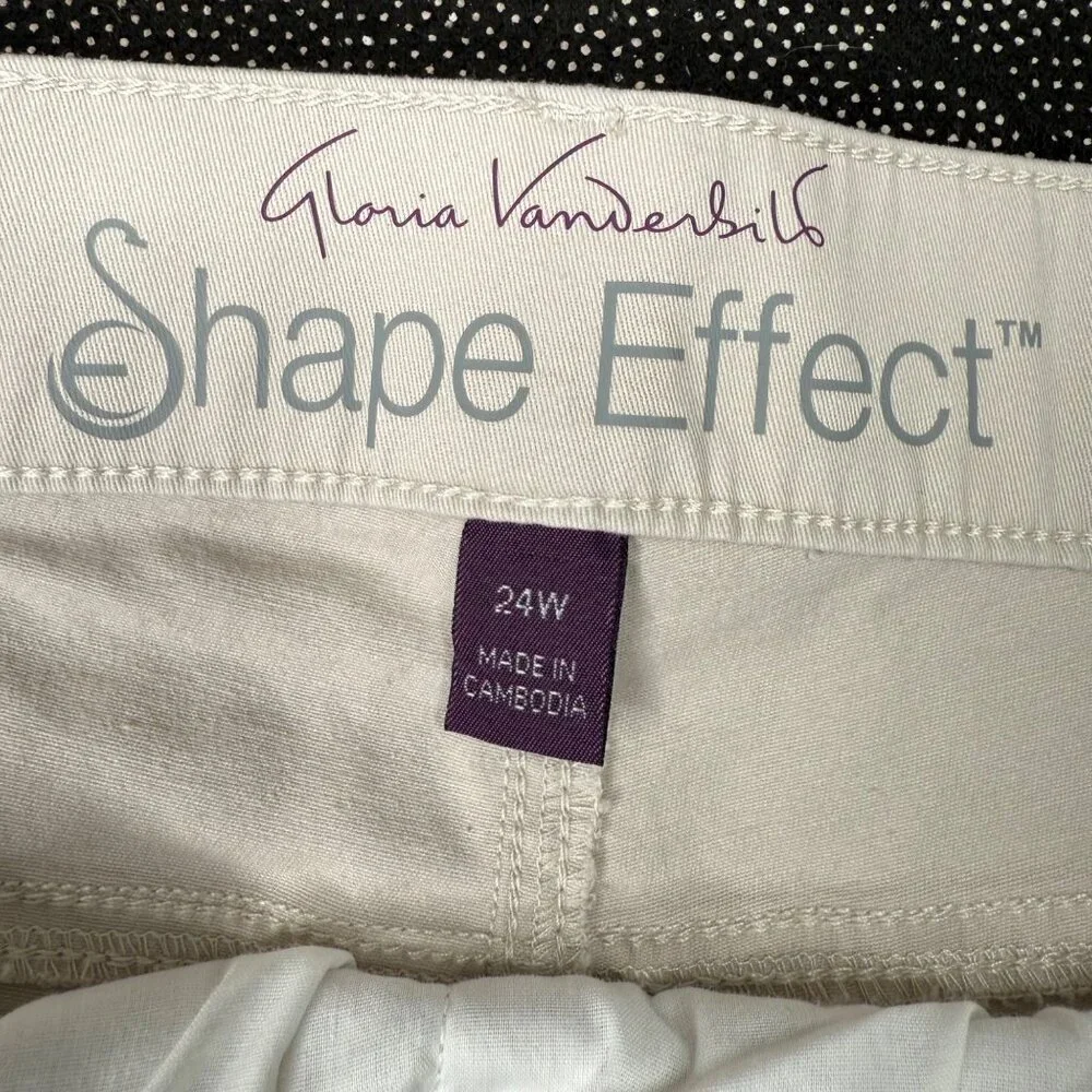 Gloria Vanderbilt Shape Effect High-Rise Bermuda Shorts 24W Beige Cotton Blend W - Picture 3 of 12